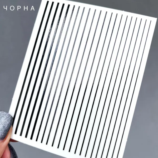 Sticker liner - for nail design - BLACK - מדבקת פס לקישוט ועיצוב הציפורן צבע שחור