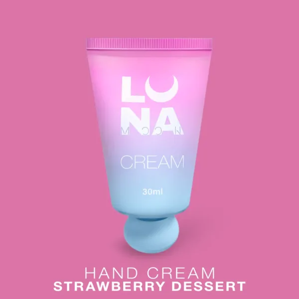 Luna moon - Lamellar moisturizing cream with strawberry aroma and cream Hand Cream Strawberry Dessert - קרם ידיים בריח קרם תותים 30 מל