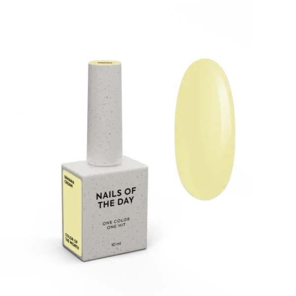 NAILSOFTHEDAY - July 2025 Banana Cream - color of the month is soft yellow creamy banana, 10 ml - לק ג'ל יולי 2025 קרם בננה - צבע החודש צהוב בננה קרמי 10 מל