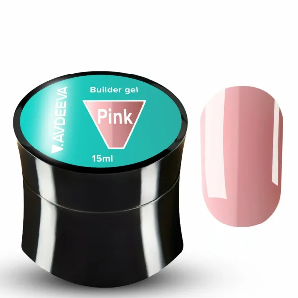 V.AVDEEVA - Builder gel 15ml, Color Pink - בילדר ג'ל 15 מל צבע - ורוד