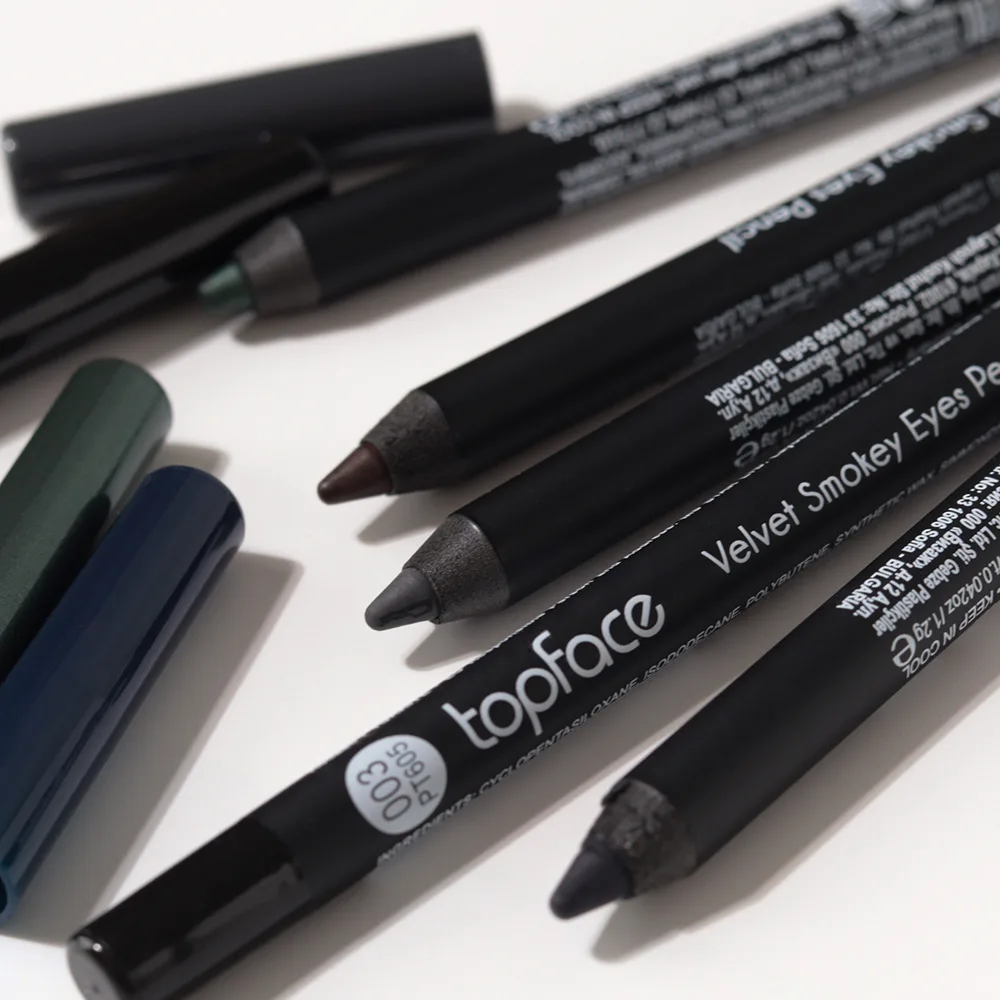TopFace - Velvet Smokey Eyes Pencil (4.8 g) No, 003 black - עיפרון עיניים מעושנות קטיפה צבע שחור - מס, 003 - Зображення 3