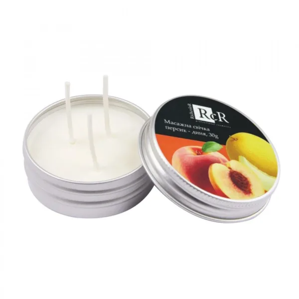 Richcolor  - Peach-Melon massage candle, 30 g - נר עיסוי מלון - אפרסק, 30 גרם