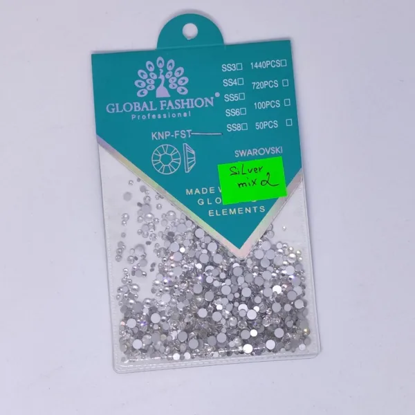 Swarovski stones SS 1440ps silver mix size