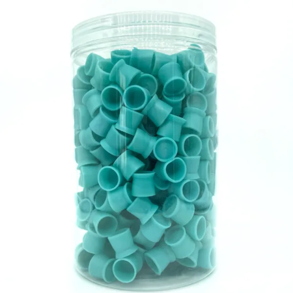Ковпачки (капси) під пігмент силіконові в тубі (300 шт/уп), бірюзові