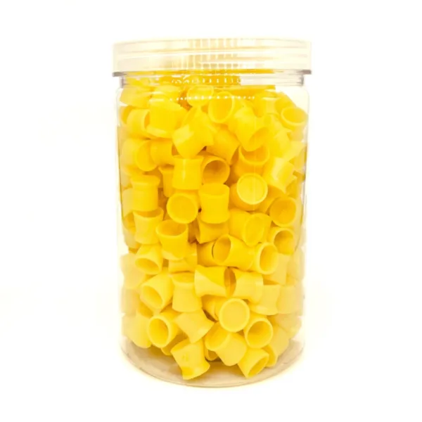 Ковпачки (капси) під пігмент силіконові в тубі (300 шт/уп), жовті