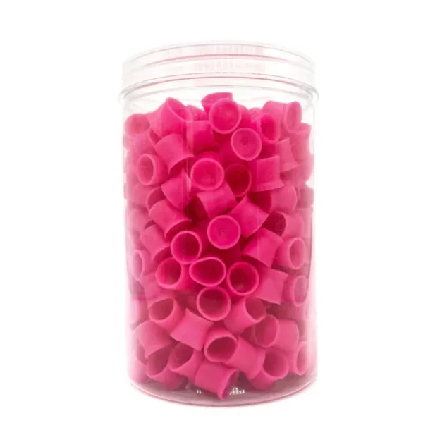 Ковпачки (капси) під пігмент силіконові в тубі (300 шт/уп), рожеві