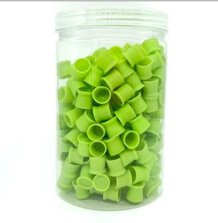 Ковпачки (капси) під пігмент силіконові в тубі (300 шт/уп), зелені