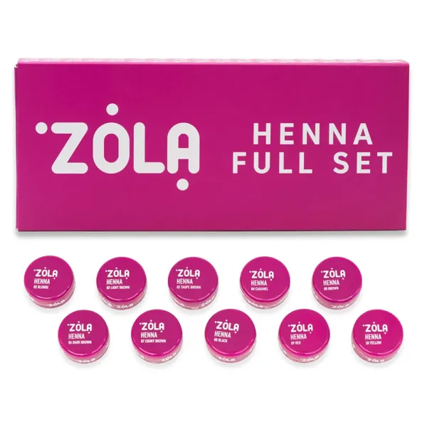 Zola Henna Henna Full Set 10 pcs 2.5 g - סט 10 צבעים לגבות 2.5 גרם 10 יחידות