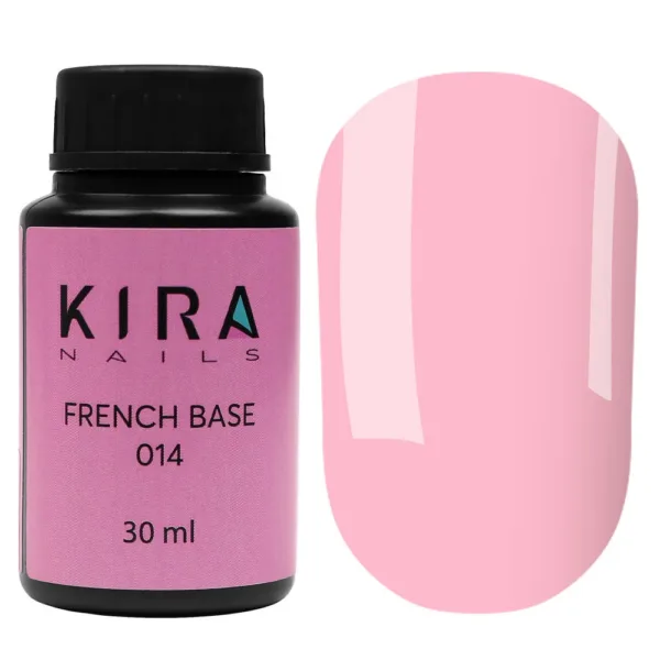 Kira Nails -  French Base основа 014 (рожевий), 30мл - моделюючий гель