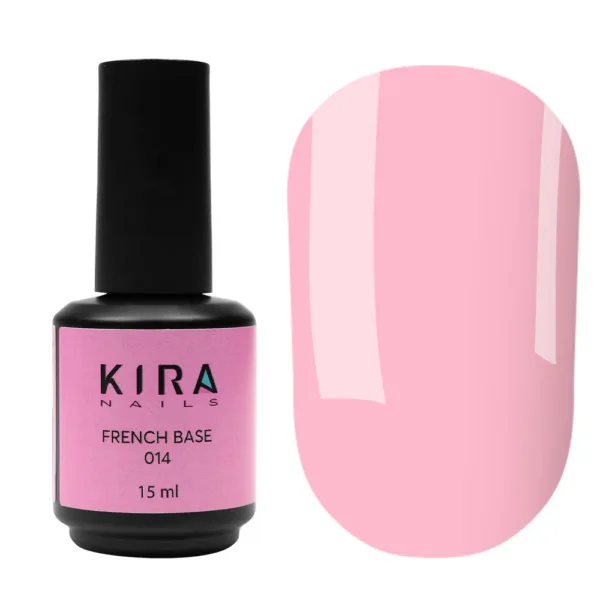 Kira Nails -  French Base основа 014 (рожевий), 15мл - моделюючий гель