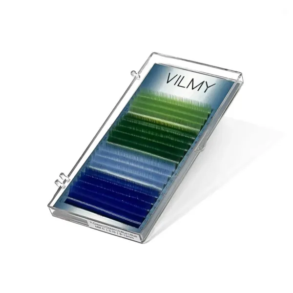 VILMY -  Lashes 4color mix green-blue, CC 0.07 (8-12)