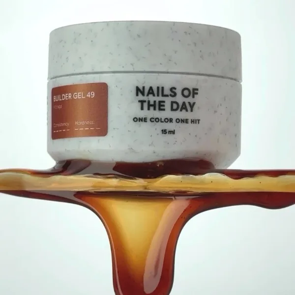 NAILSOFTHEDAY Будівельний гель №49, вітраж - гель з карамельним відтінком, 15 мл