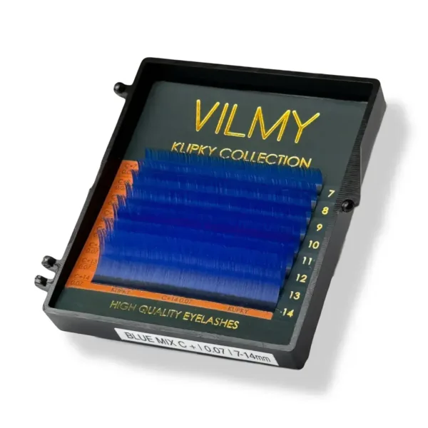 VILMY - Color eyelashes KLIPKY 8 line color mix blue C+ 0.07 (7-14) blue