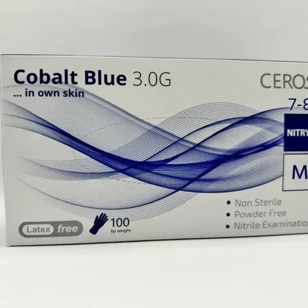 Рукавички нітрилові CEROS Cobalt Blue розмір M 100 шт