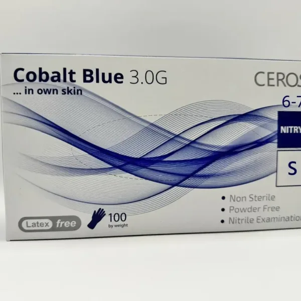 Рукавички нітрилові CEROS Cobalt Blue розмір S 100 шт