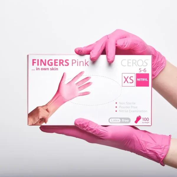 Рукавички нітрилові рожеві - CEROS Pink розмір S