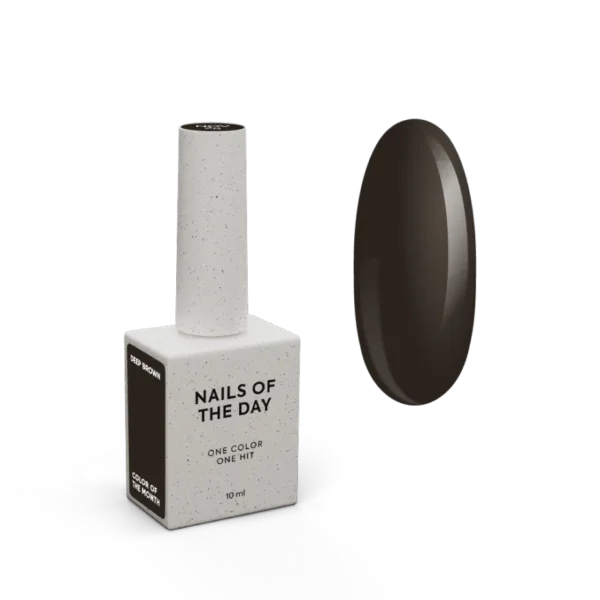 NAILSOFTHEDAY Color of the month November 2025 Deep Brown — колір місяця глибокий коричневий із шоколадним ароматом, що перекривається в один шар, 10 мл