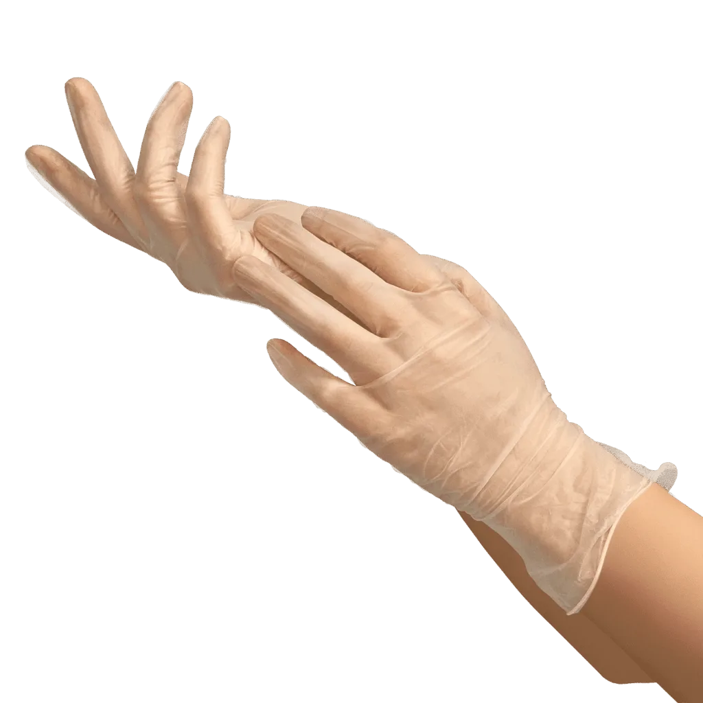 Вінілові рукавички Clear (безбарвні) розмір M 100 шт - Зображення 2