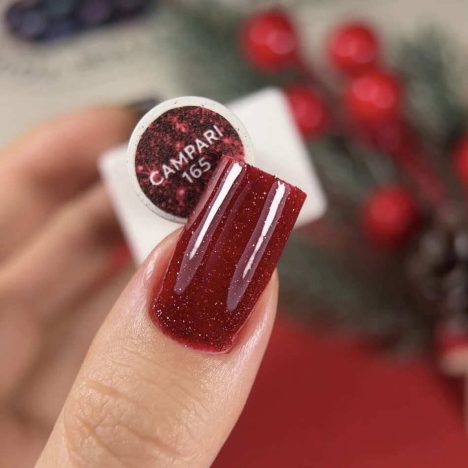 NAILSOFTHENIGHT - гель-лак Campari - червоний рефлективний, 10 мл, № 165 - Зображення 2