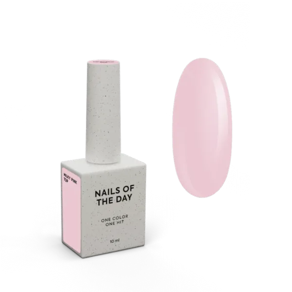 NAILSOFTHEDAY - Milky pink top – ніжний молочно-рожевий топ без липкого шару для нігтів, 10 мл