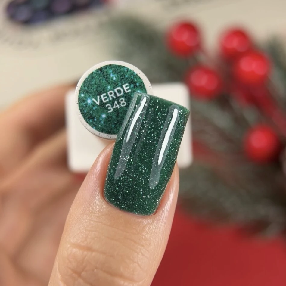 NAILSOFTHENIGHT - гель-лак Verde - зелений світловідбиваючий, 10 мл, № 348 - Зображення 2