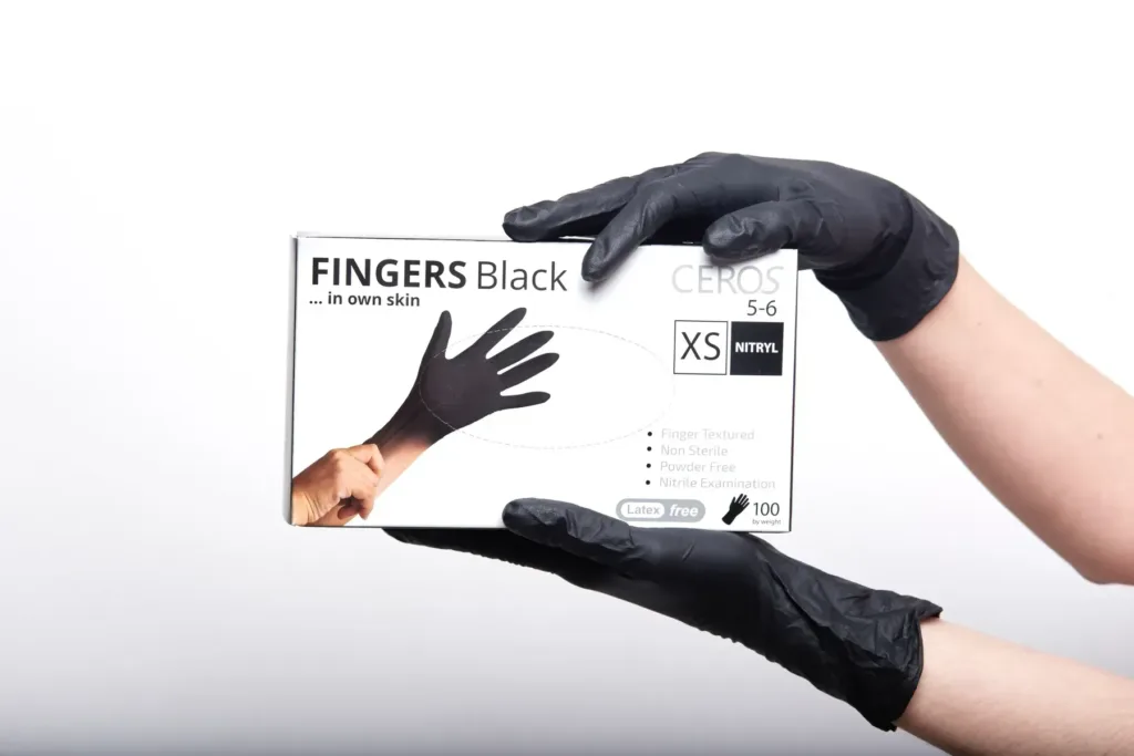 Нітрилові рукавички чорні - CEROS Fingers® Black розмір M
