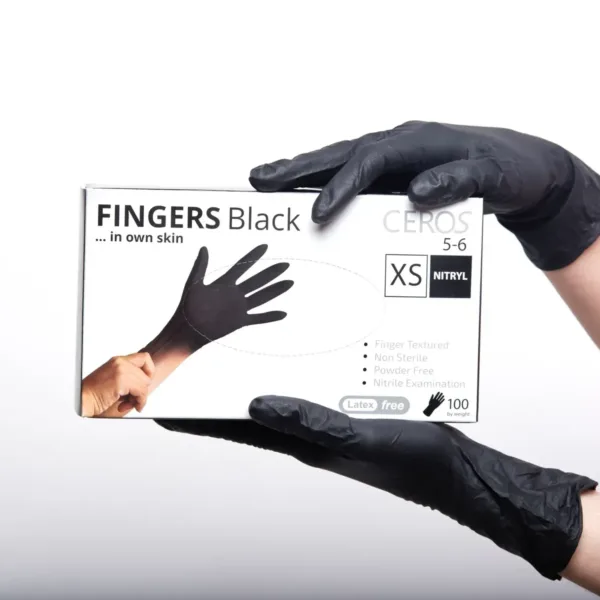 Нітрилові рукавички чорні - CEROS Fingers® Black розмір M