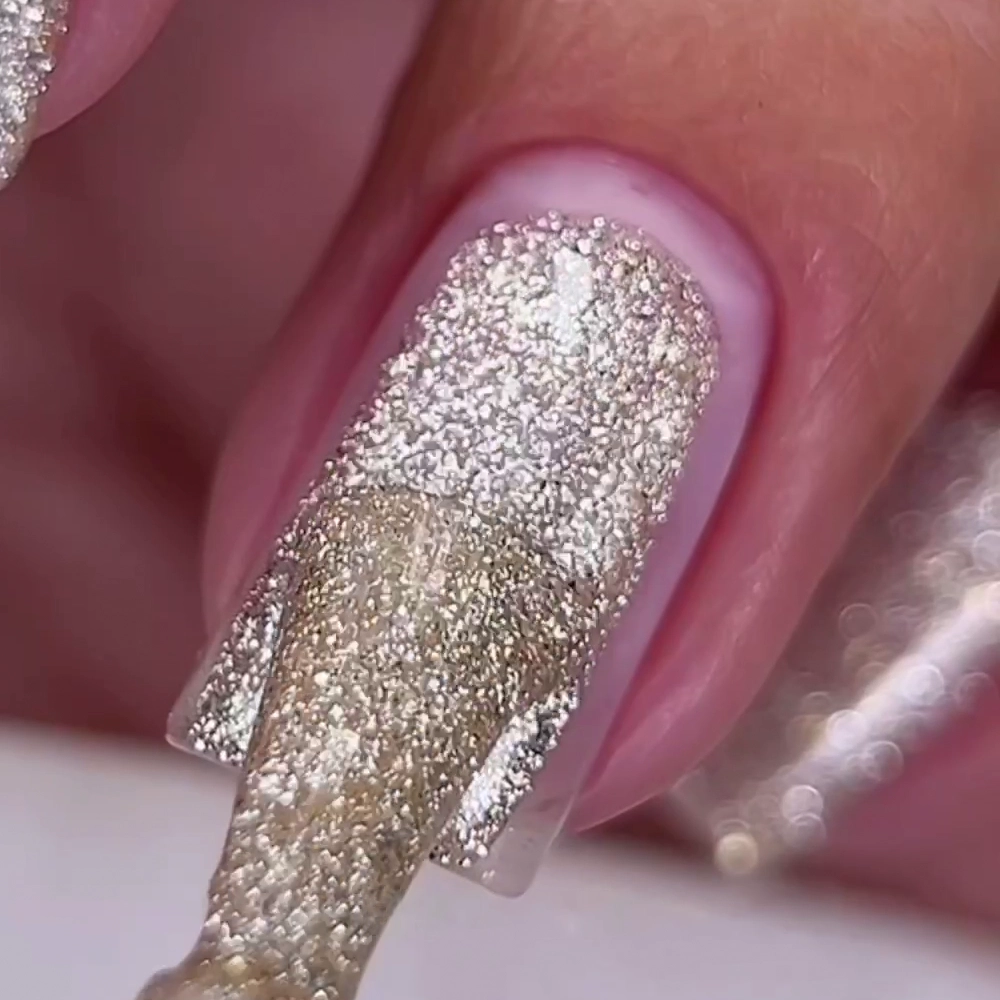 Oxxi - Гель-лак Brillant Cat № 01 золото з блискітками, 10 мл - Зображення 3