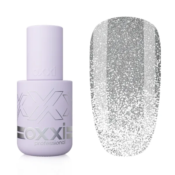 Oxxi - Гель-лак Brillant Cat № 02 срібло з блискітками, 10 мл