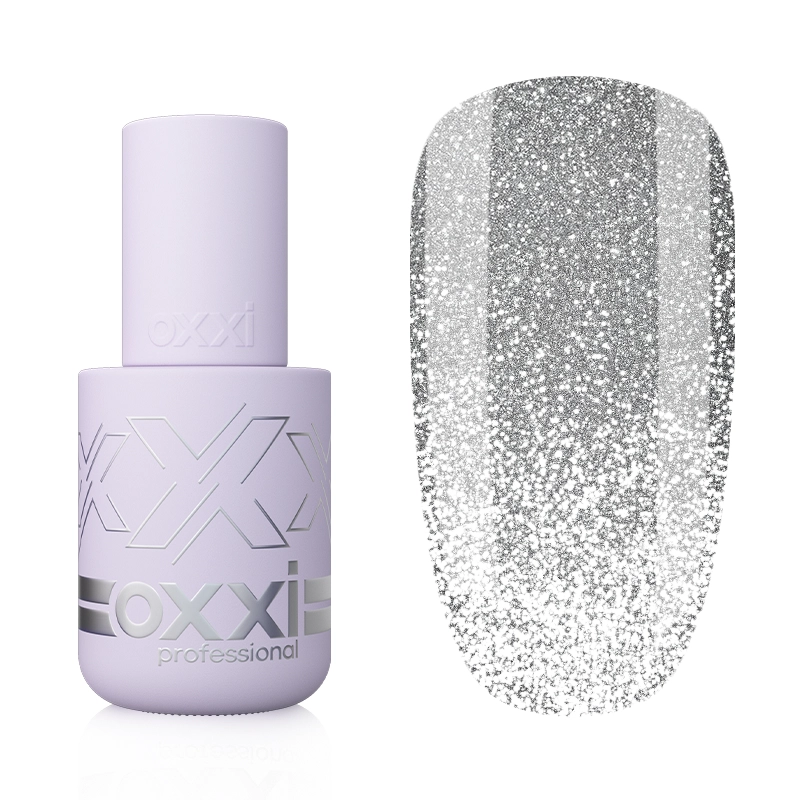 Oxxi - Гель-лак Brillant Cat № 02 срібло з блискітками, 10 мл