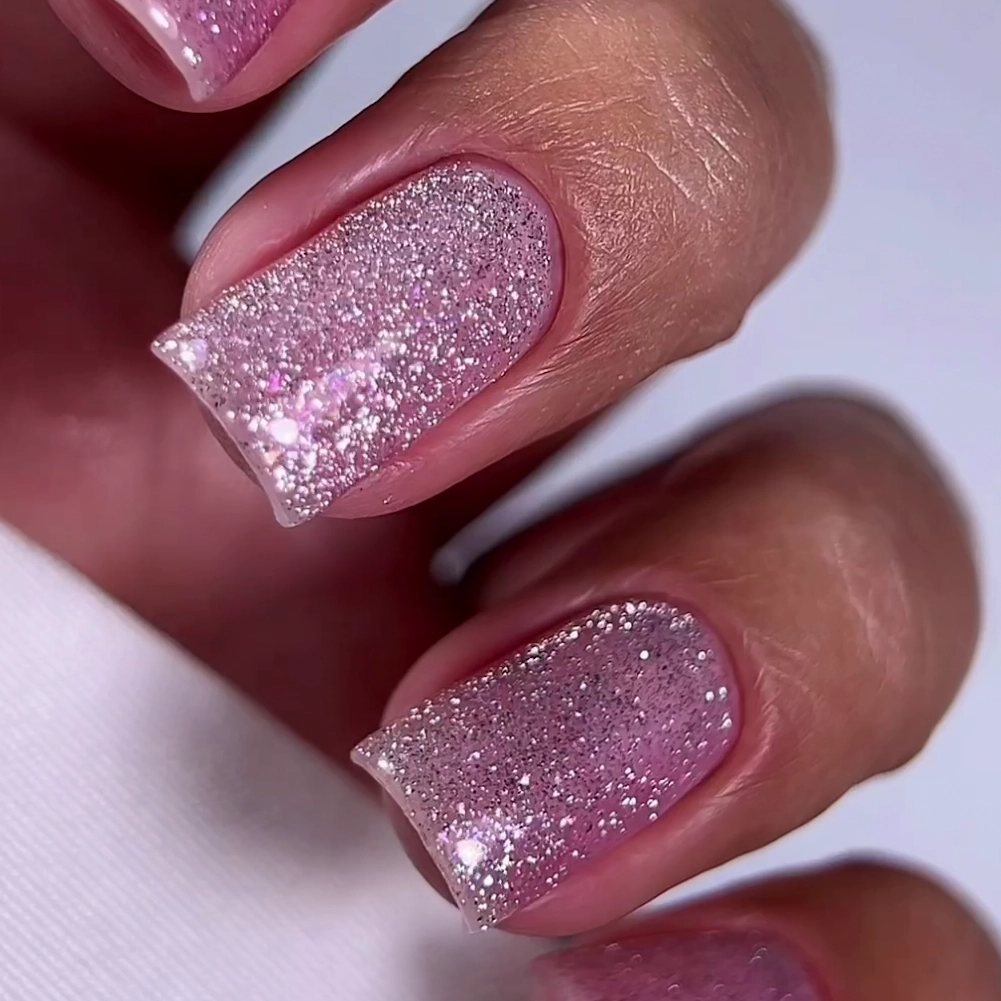 Oxxi - Гель-лак Brillant Cat № 03 ліловий з блискітками, 10 мл - Зображення 3