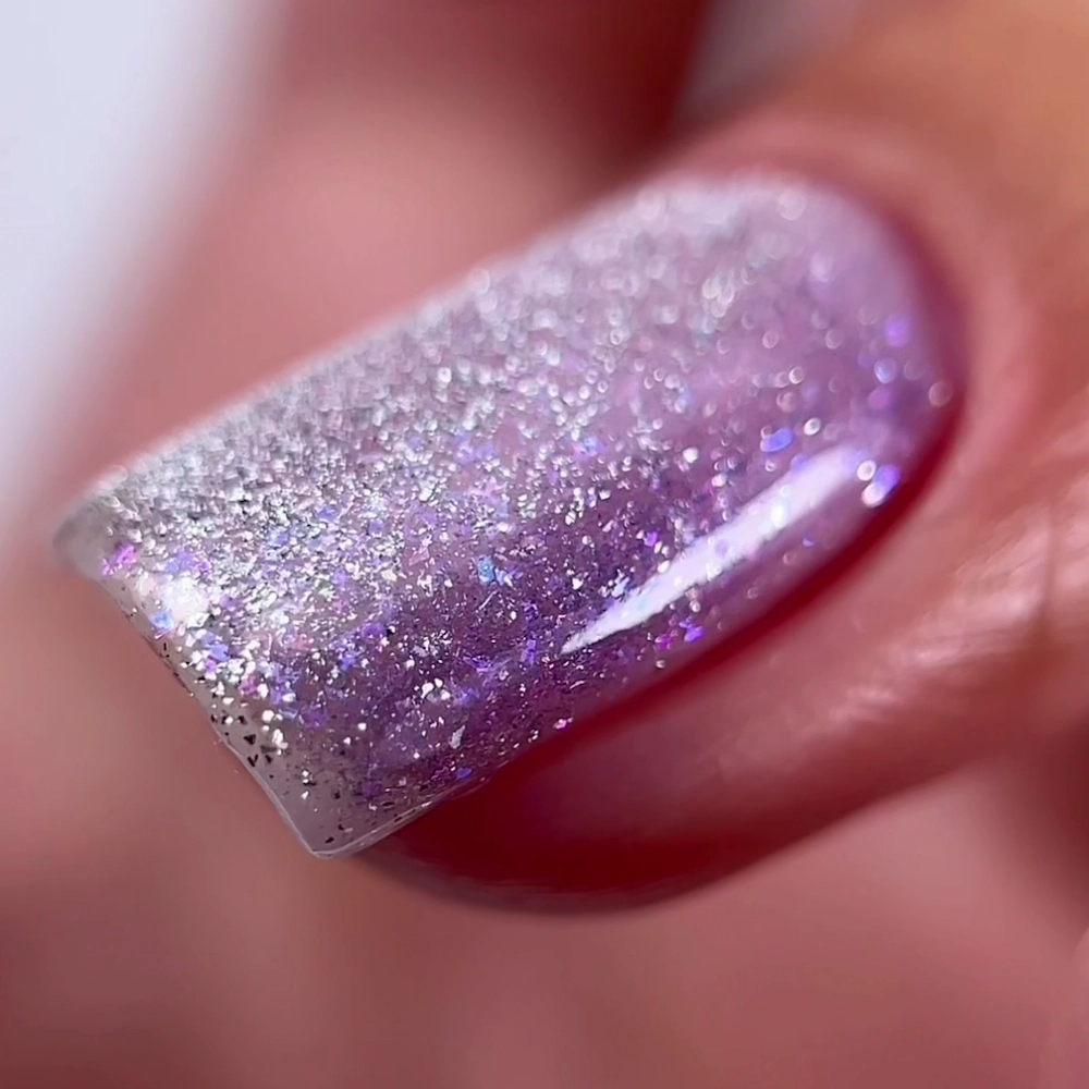 Oxxi - Гель-лак Brillant Cat № 03 ліловий з блискітками, 10 мл - Зображення 2