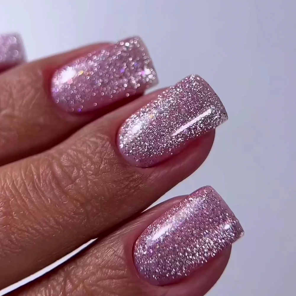 Oxxi - Гель-лак Brillant Cat № 05 ягідний з блискітками, 10 мл - Зображення 2