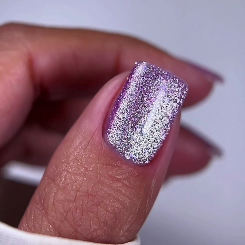 Oxxi - Гель-лак Brillant Cat № 06 фіолетовий з блискітками, 10 мл - Зображення 2