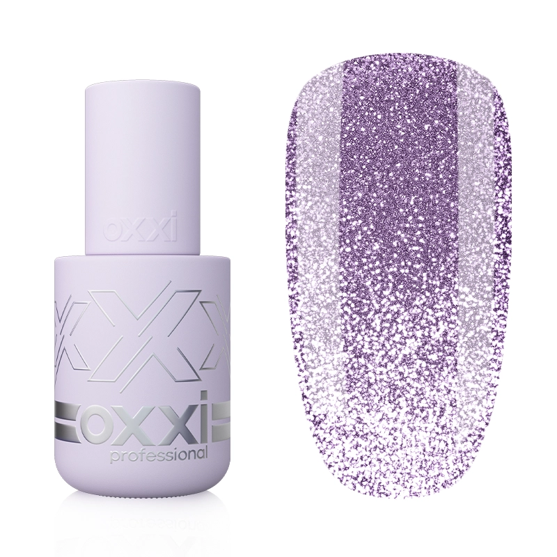 Oxxi - Гель-лак Brillant Cat № 06 фіолетовий з блискітками, 10 мл