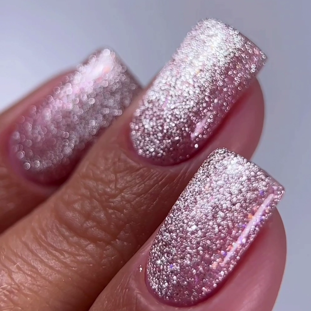 Oxxi - Гель-лак Brillant Cat № 07 рожево-бежевий з блискітками, 10 мл - Зображення 3