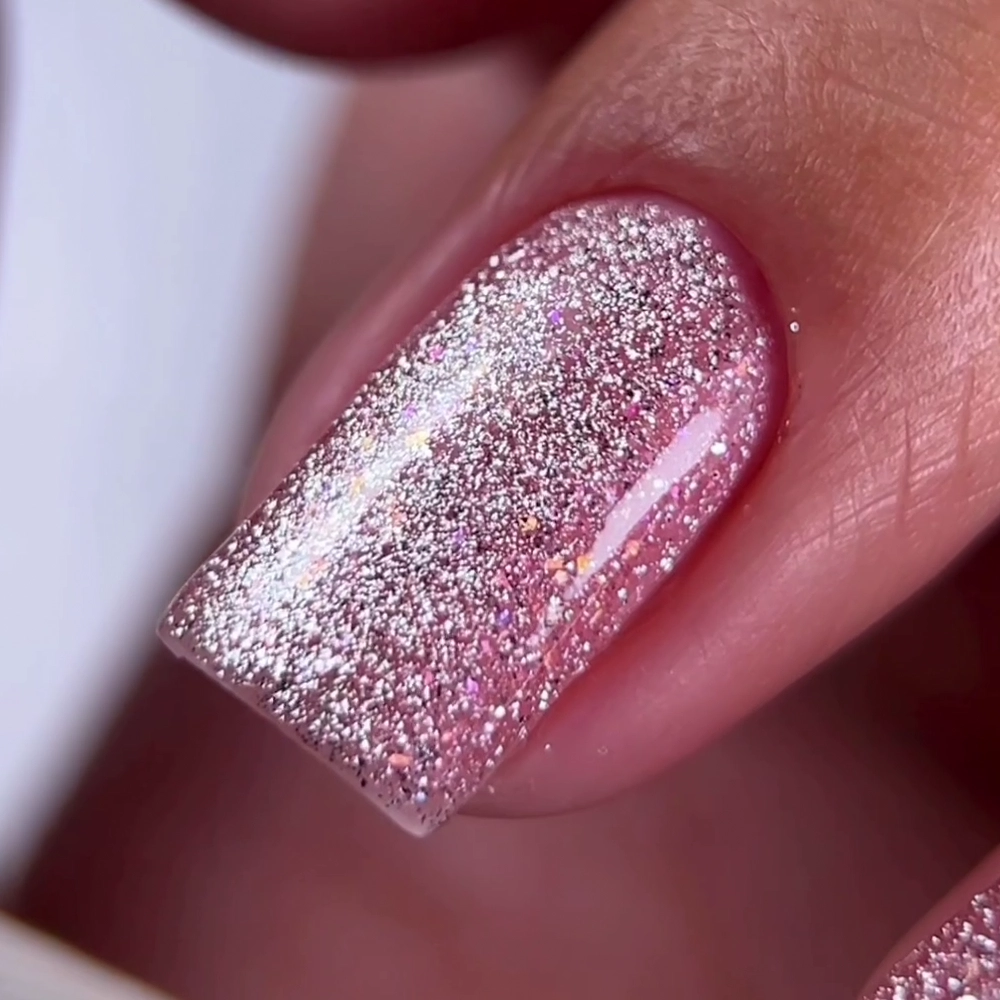 Oxxi - Гель-лак Brillant Cat № 07 рожево-бежевий з блискітками, 10 мл - Зображення 2