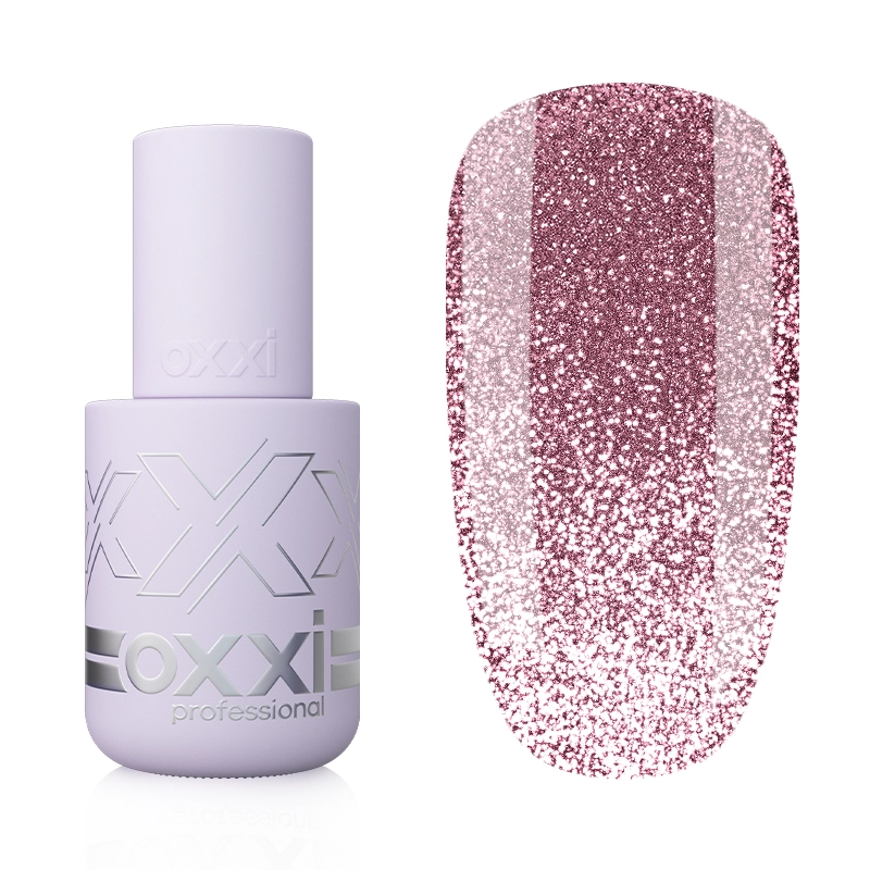 Oxxi - Гель-лак Brillant Cat № 07 рожево-бежевий з блискітками, 10 мл