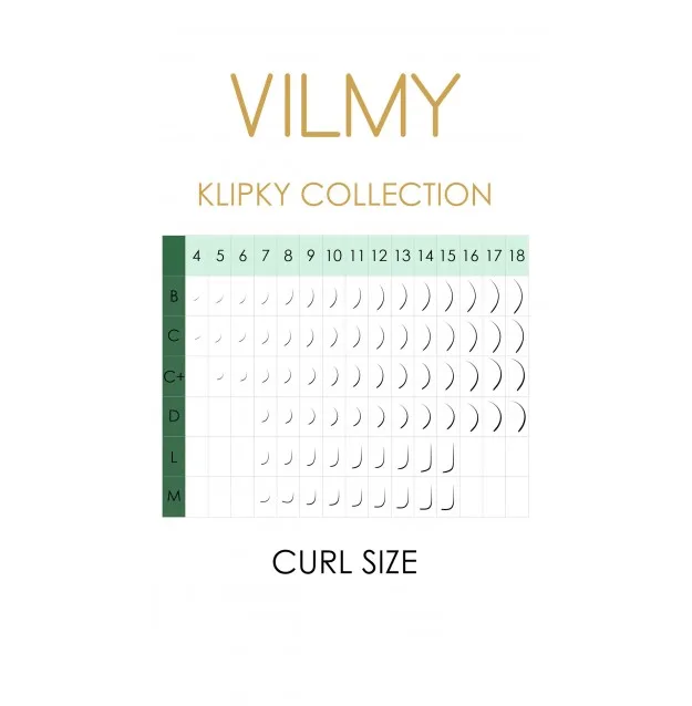 VILMY - Чорні вії 20 ліній KLIPKY мікс, L 0.07 (8-12) - Зображення 2