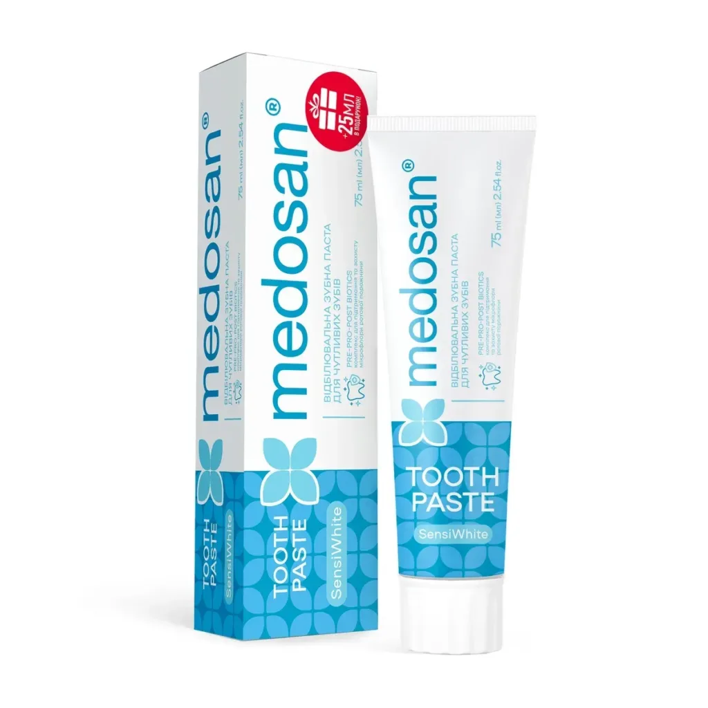 Medosan - Відбілююча зубна паста SensiWhite для чутливих зубів 75 мл